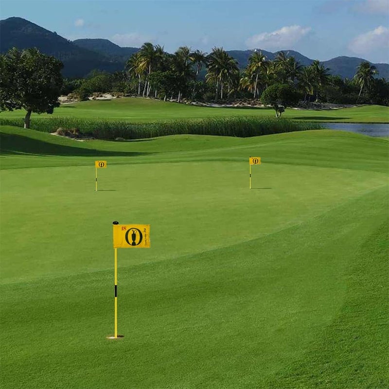 2BUT British Open 2024 Golf Pin Flag - 8"x6" Double-Sewn 600D Nylon, Yellow, Fade Resistant, Indoor/Outdoor - Image 5